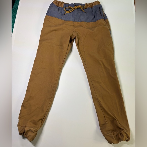 Red Ape Men’s Chino Jogger Pants L | Brown & Blue Two-Tone Casual - Picture 2 of 8